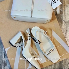 Giày Sandal ZR Phối dây mảnh khoá vuông gót trụ[FULL BOX](chân mảnh lùi sz)(sẵn)H241
