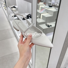 Giày CK bệt quai ngang đính đá quai hậu hở gót FULLBOX(Sẵn )H243