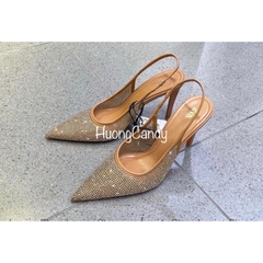 Giày ZR mũi nhọn đính đá hạt lấp lánh FULLBOX (chân mảnh gầy thì lùi 1sz)(sẵn)H229