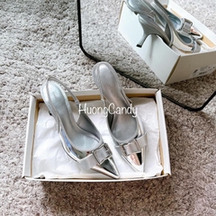Giày Sandal hở gót mõm nhọn phối khoá cài bản to FullBoxH230
