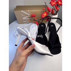 Sandal ZR đính nơ nhỏ đen/trắng FULLBOX (sẵn hàng)H222