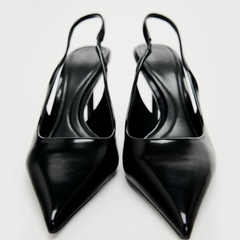 Giày Zr Slingback trơn mũi nhọn ( Hàng sẵn) lùi 1 szH216