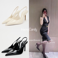 Giày Zr Slingback trơn mũi nhọn ( Hàng sẵn) lùi 1 szH216