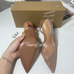 Giày cao gót quai trong đính đá FULLBOX ( Sẵn form chuẩn)H210