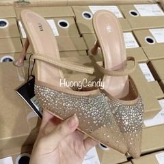 Giày Cao Gót ZR Vải Lưới Đính Đá Cao 8cm FULLBOX(sẵn-nên tăng size)H217
