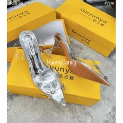Giày sandal GYY Gót Loe đính đá Gém 7cm quai hậu FullboxH187