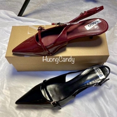 Guốc ZR 3p Đỏ Rượu ( Hàng Sẵn-chân mảnh lùi 1 sz)H150