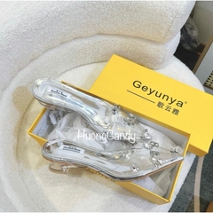 Guốc Sandal Gót vuông 4cmđá gém Chắc fullbox(sẵn hàng)H190