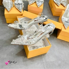 Giày sandal GYY Gót Loe đính đá Gém 7cm quai hậu FullboxH187