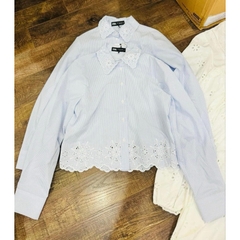Áo sơ mi ZR xanh hoa(sẵn)H66