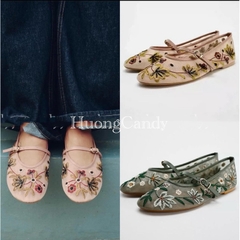 [from to lùi 2 size]Giày ZR bệt lưới hoa lá FULLBOXH71