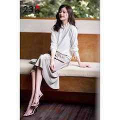 (CHUẨN SZ- SẴN) Sandal cao gót Z.R đính miếng trang trí sliver Fullbox H414