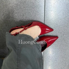 (Sẵn-Chuẩn sz) Giày ZR 25 Slingback đỏ  FULLBOX H408