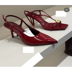 (Sẵn-Chuẩn sz) Giày ZR 25 Slingback đỏ  FULLBOX H408