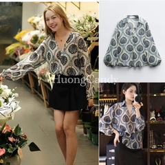 Áo sơmi Z voan hoạ tiết (Săn)H50