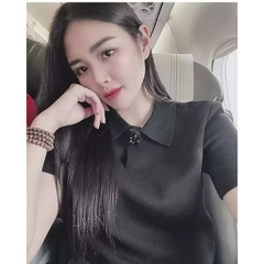 Áo Polo nữ Z đính hoa cổ xuất dư(sẵn)H32