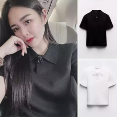 Áo Polo nữ Z đính hoa cổ xuất dư(sẵn)H32