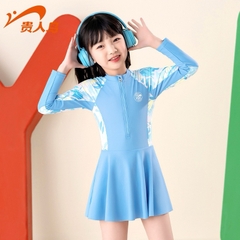 Váy Bơi Dài tay hoạ tiết bé gái lớn Ylike(sẵn)H36