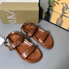 Sandal Z new 2 quai ngang đen nâu FULLBOXH39