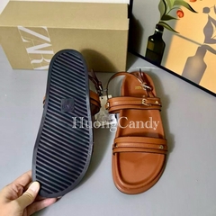 Sandal Z new 2 quai ngang đen nâu FULLBOXH39
