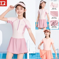 Bộ Bơi Quần Giả váy Hồng Pastel YQ(sẵn)H17