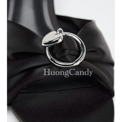 Guốc Z Lụa trái tim bạc nhỏ(sẵn) H09