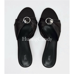 Guốc Z Lụa trái tim bạc nhỏ(sẵn) H09