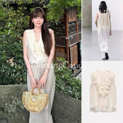 Áo sơmi không tay cổ chữ V- H416