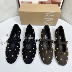 Giày Búp Bê Z Đinh tán vàng tròn FULLBOX(sẵn)H399