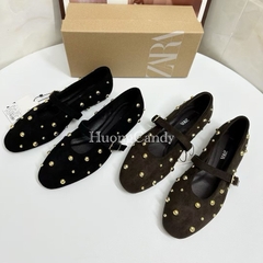 Giày Búp Bê Z Đinh tán vàng tròn FULLBOX(sẵn)H399