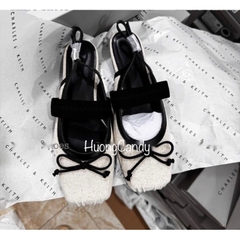 Giày búp bê CK ba lê mũi vuông nơ(hàng sẵn)H180