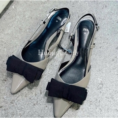 Giày ZR be sữa nơ đen FULLBOX ( lùi 1 sz)H151