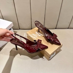 Giày ZR giày mũi nhọn nơ da bóng 7cm(Lùi 1 sz)H284