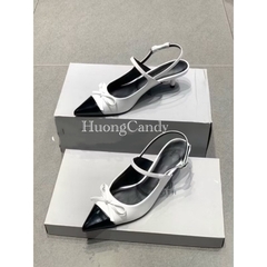 Giày CK đầu đen nhọn nơ FULLBOX(hàng sẵn)H152