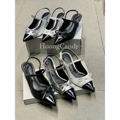 Giày CK đầu đen nhọn nơ FULLBOX(hàng sẵn)H152