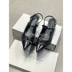 Giày CK đầu đen nhọn nơ FULLBOX(hàng sẵn)H152