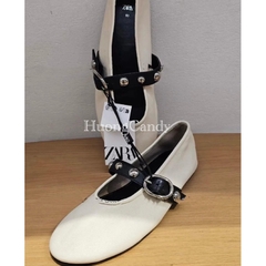 Giày búp bê ZR sữa mũi tròn FULLBOX( chân dày nên tăng size)H161