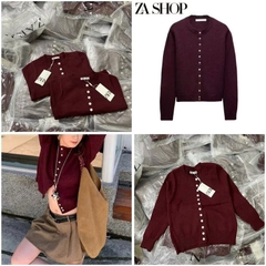 Áo Len Z đỏ cúc trắng (Sẵn)H49