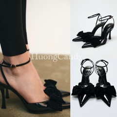 Giày ZR nơ nhung 9cm FULLBOX ( form chuẩn)H132