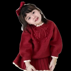 Set len đỏ bé gái QCCC dày dặnH109