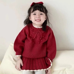 Set len đỏ bé gái QCCC dày dặnH109