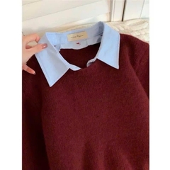 Áo Len cổ sơ mi cho nữ QCCCH96