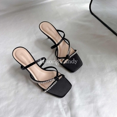 Guốc Ci ka dây lụa 1/2 dây đá FULLBOX H431