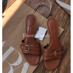 Guốc Z nâu Da bò khoá cài(sẵn)-H433