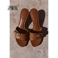 Guốc Z nâu Da bò khoá cài(sẵn)-H433