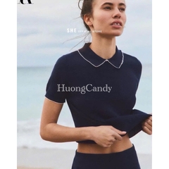 Áo Polo Za.da nữ Viền ren xuất dư(sẵn) H438