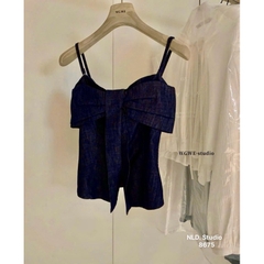 Áo Jean hai dây WGWE nơ ngực #W8675# H583