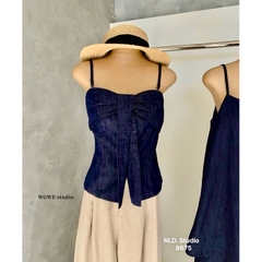 Áo Jean hai dây WGWE nơ ngực #W8675# H583