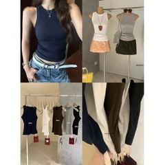 Áo tank top WGWE nữ cổ tròn dáng thể thao #W8505# H552