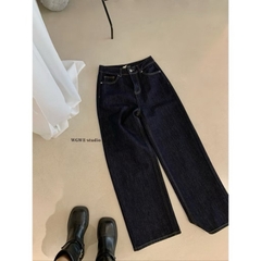 Quần jeans WGWE dài xanh ống rộng cơ bản #W7901# H556